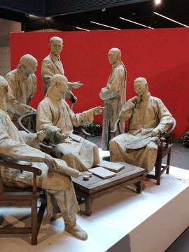 清朝文人官员雕塑