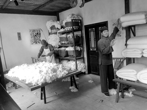老上海卖棉花店铺