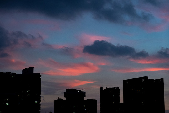 广州城市黄昏景色