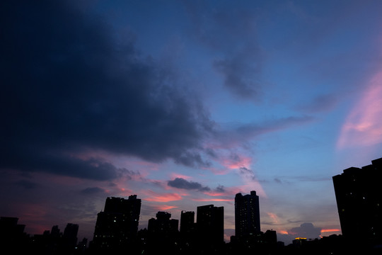 广州城市黄昏景色