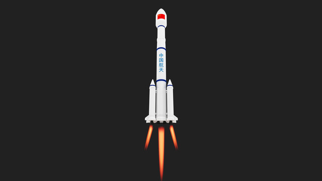 发射升空火箭3D模型