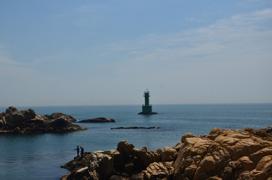 韩国釜山机张海边灯塔