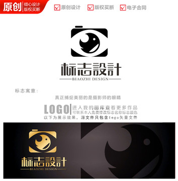 记录生活眼睛相机logo商标