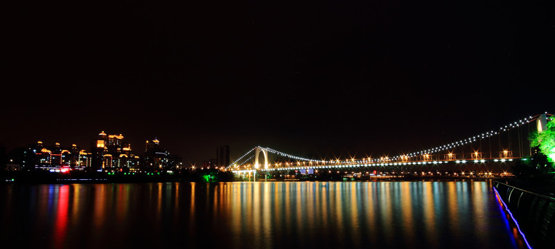 柳州夜景红光大桥全景