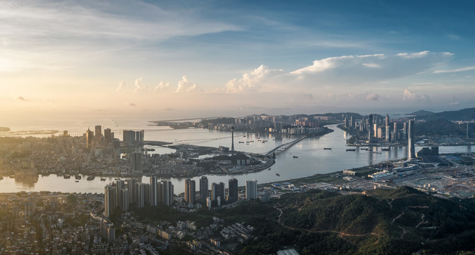 珠海横琴和澳门全景