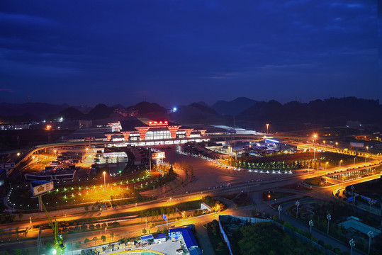 贵阳北站城市风光夜景