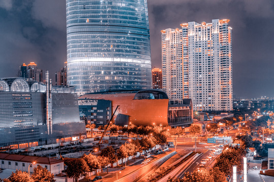 陆家嘴建筑夜景