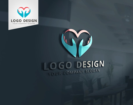 爱心图案logo设计