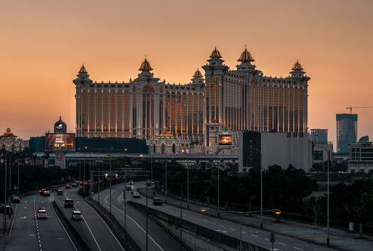 澳门城市建筑夜景