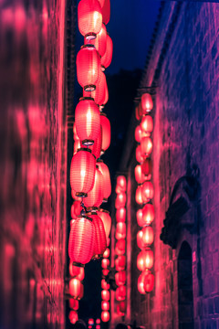 成都锦里红灯笼夜景