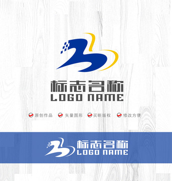 B字母标志科技logo