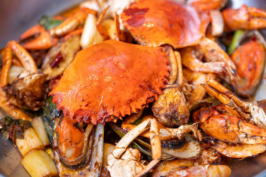 干锅海鲜香辣蟹