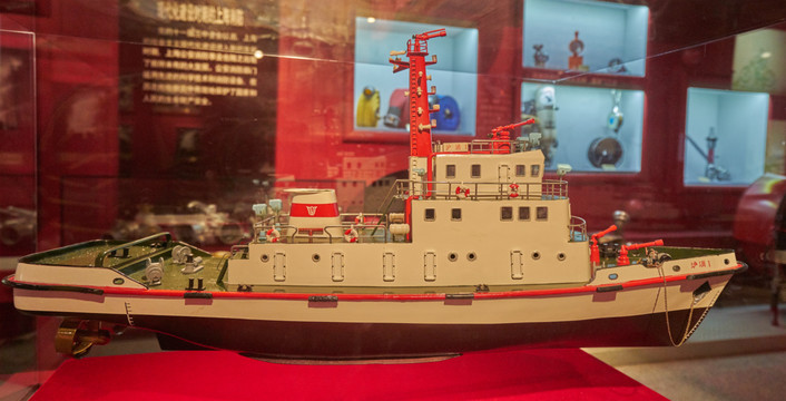 上海沪消1号消防船模型