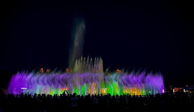 音乐喷泉夜景