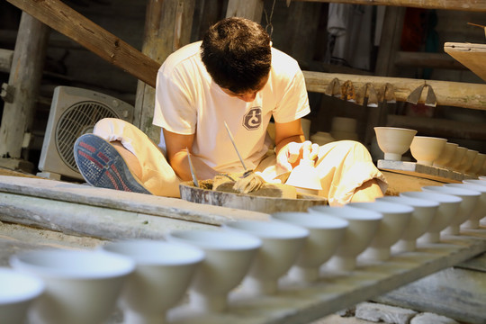 陶瓷工人劳动场景