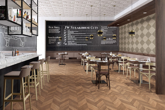 木纹砖客餐厅分层效果图