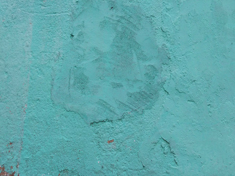 蓝色涂料旧墙面