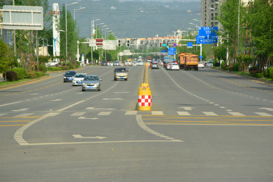 城市风光道路及交通设施特写