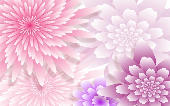 创意抽象花卉背景墙