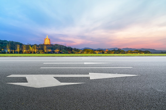 沥青路面和园林景观