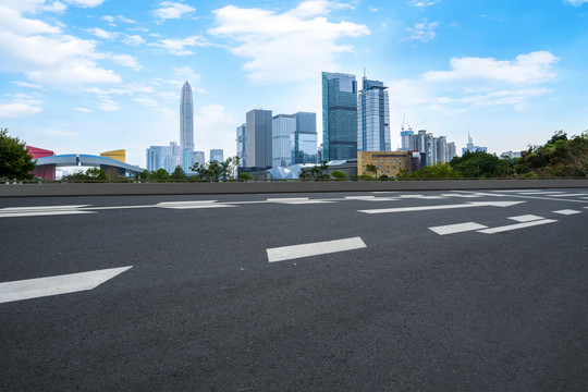 柏油马路和高楼大厦