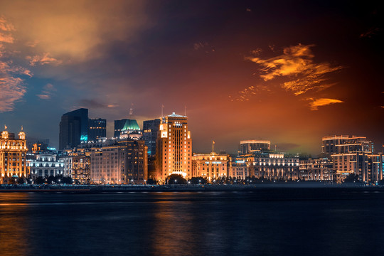上海外滩建筑夜景