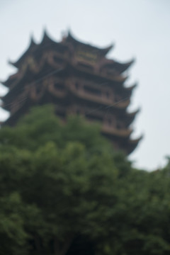 风雨中的黄鹤楼