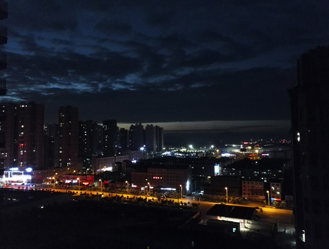 娄底雨后城市唯美夜景