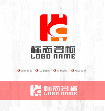 WK字母KW标志印章logo
