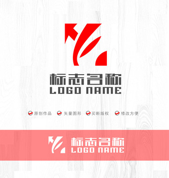 HF字母FH标志印章logo