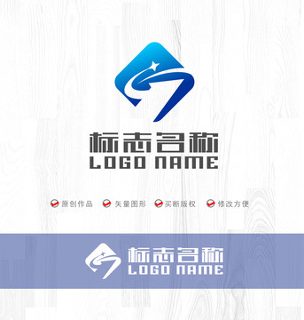 G字母标志数字箭头科技logo