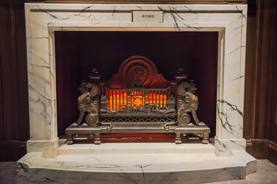 旧上海银行里的壁炉