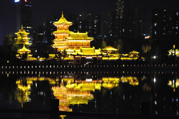 太原迎泽公园夜景