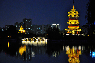 太原迎泽公园夜景