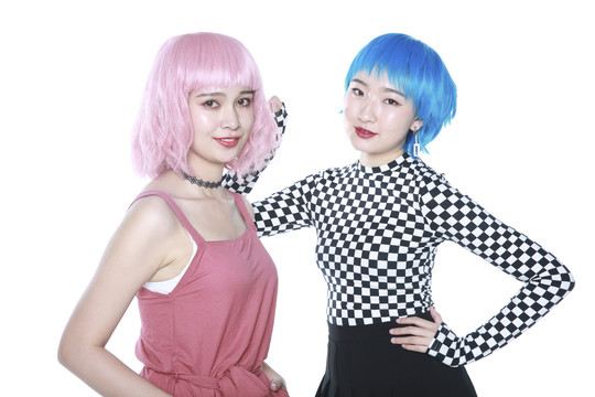 时尚女性假发素材图片