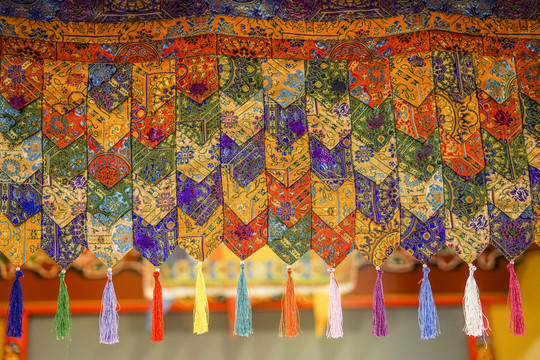 藏式佛堂装饰彩带