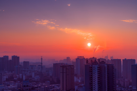 荆门城市日出