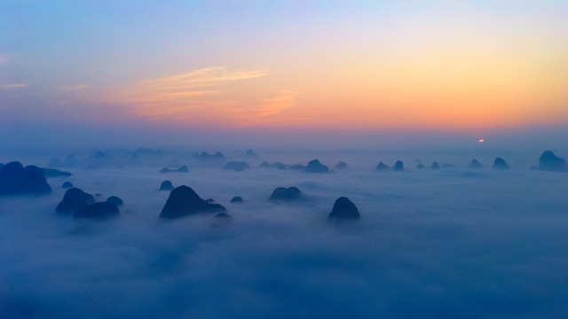 航拍阳朔风光
