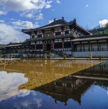 汉唐建筑光明寺飞檐斗拱