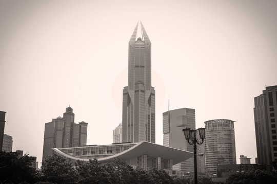 老上海黑白建筑景观