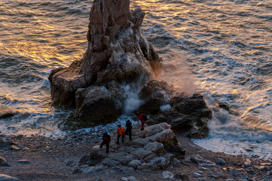 海岛海边礁石风光