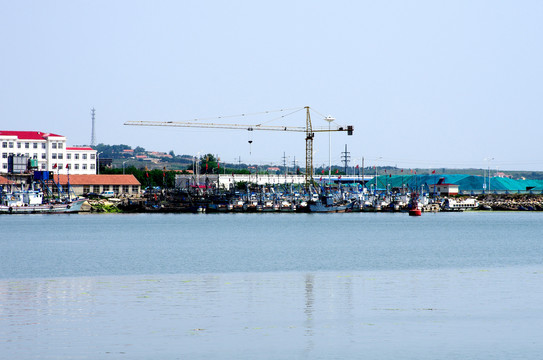 渔港停靠的渔船