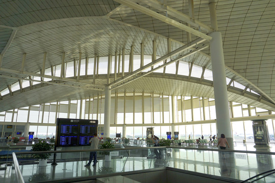 浙江杭州萧山国际机场候机厅内景