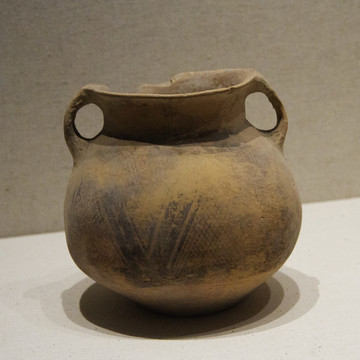 新石器时代仰韶文化红陶双耳罐