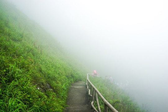 雾蒙蒙的山