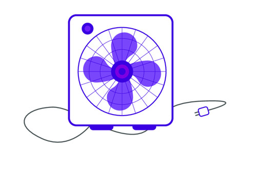 简约清新手绘电风扇元素