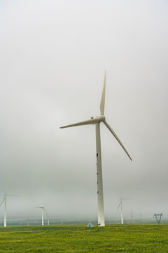 内蒙锡林郭勒草原上的风车