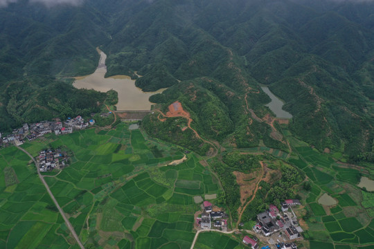 航拍田园山川