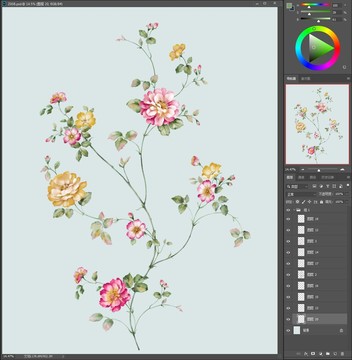 水彩手绘花卉素材和贺卡设计