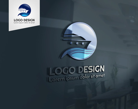 轮船邮轮logo设计